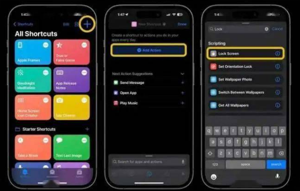 岱岳苹果14锁屏维修店分享iPhone14升级iOS16.4后如何创建锁屏快捷方式 